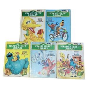 Vintage Jim Henson's Children's Books, Sesame Street Library Storybooks, 5 Ct